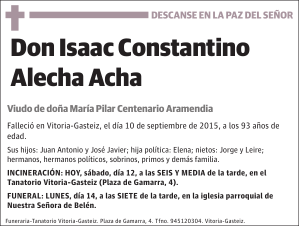 Isaac Constantino Alecha Acha