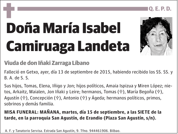 María Isabel Camiruaga Landeta