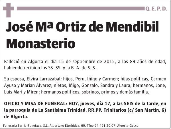 José Mª Ortiz de Mendibil Monasterio