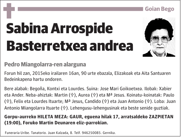 Sabina Arrospide Basterretxea