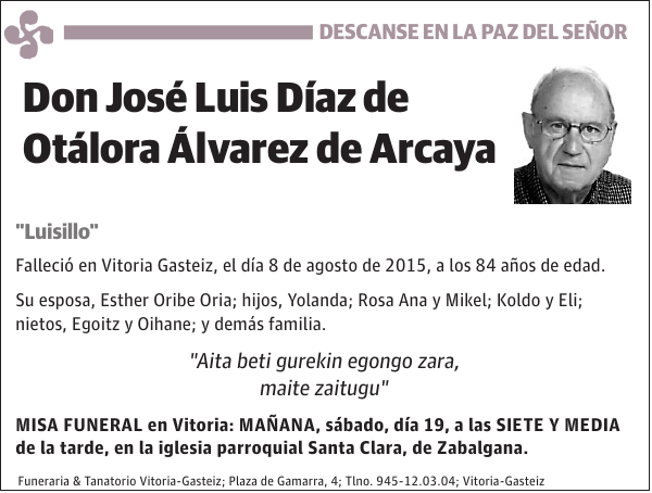 José Luis Díaz de Otálora Álvarez de Arcaya