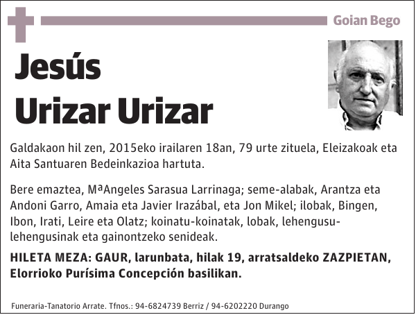 Jesús Urizar Urizar Galdakaon