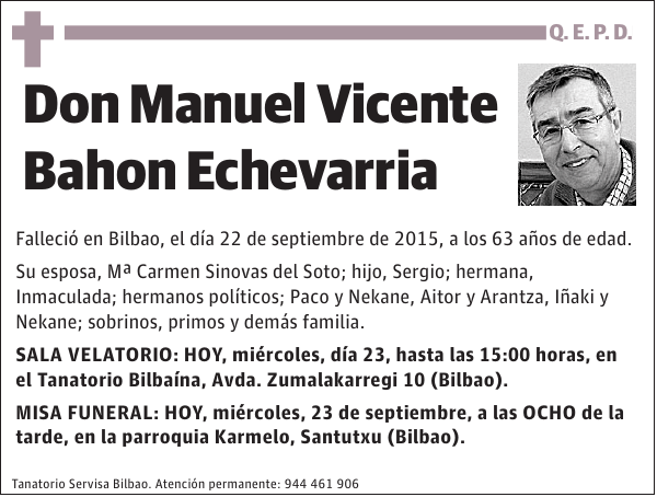 Manuel Vicente Bahon Echevarria