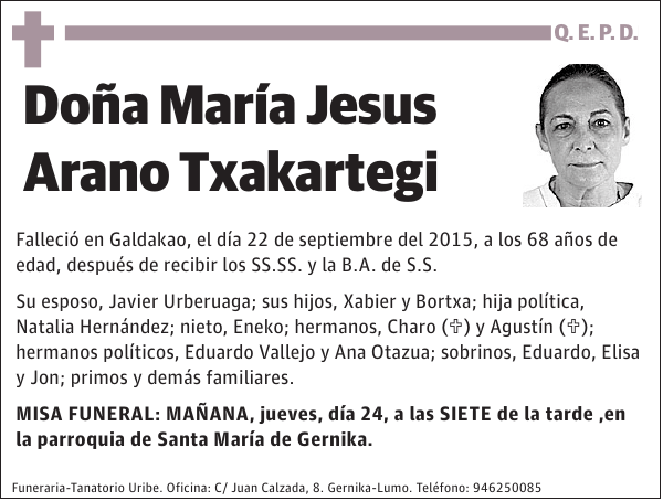 María Jesus Arano Txakartegi