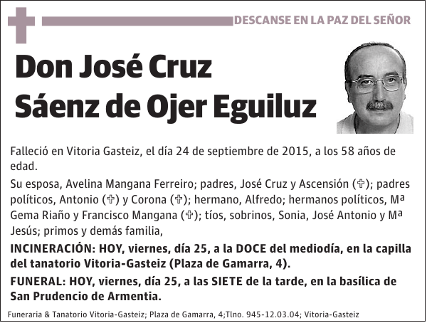 José Cruz Sáenz de Ojer Eguiluz