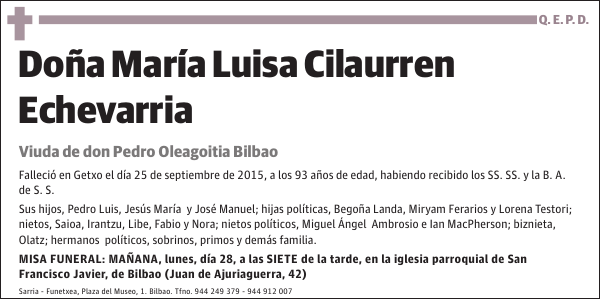 María Luisa Cilaurren Echevarria