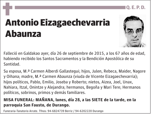 Antonio Eizagaechevarria Abaunza