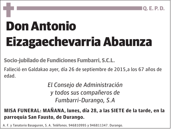 Antonio Eizagaechevarria Abaunza