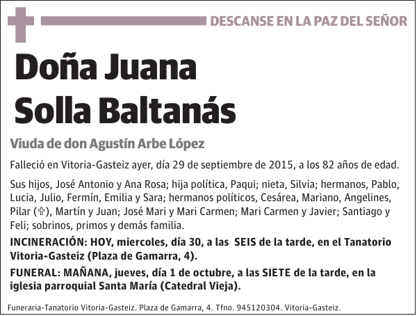 Juana Solla Baltanás