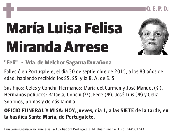 María Luisa Felisa Miranda Arrese