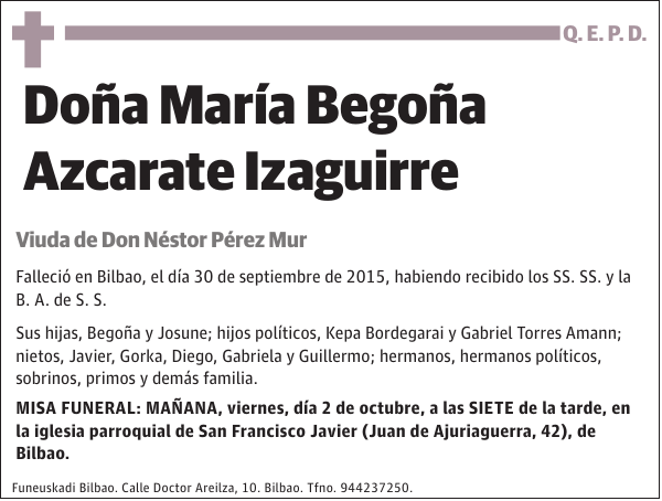 María Begoña Azcarate Izaguirre