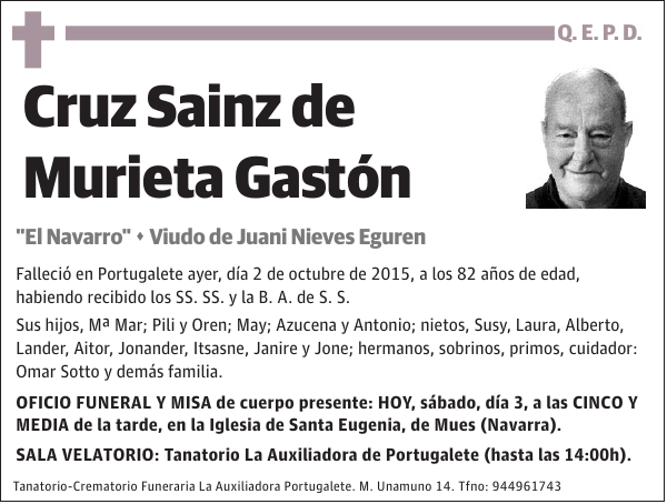 Cruz Sainz de Murieta Gastón