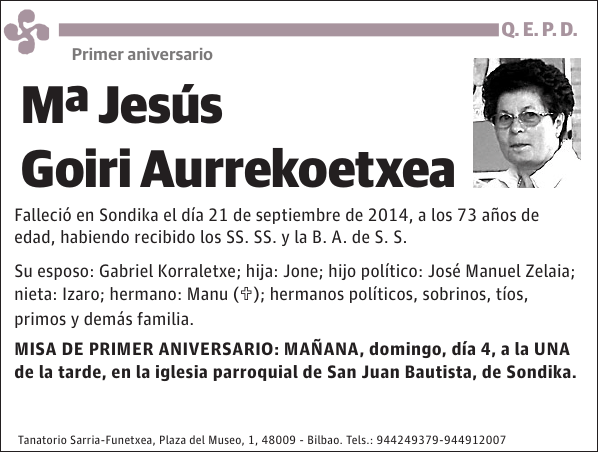 Mª Jesús Goiri Aurrekoetxea