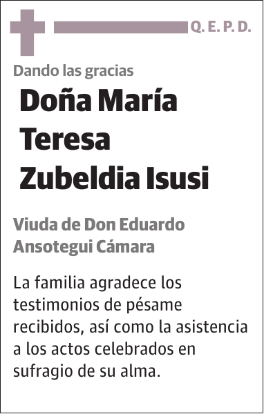 María Teresa Zubeldia Isusi