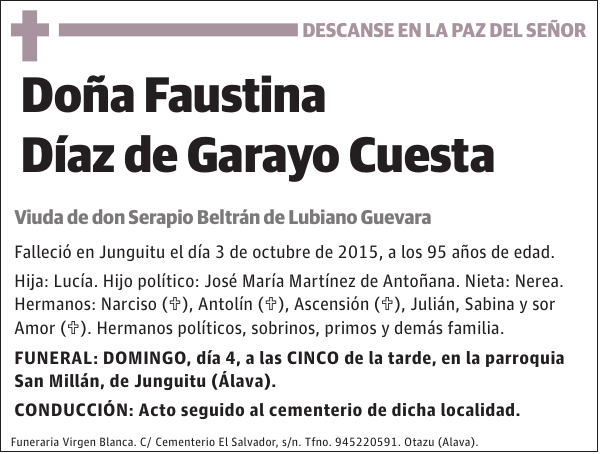 Faustina Díaz de Garayo Cuesta