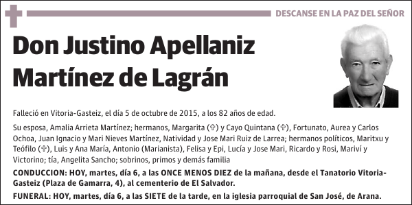 Justino Apellaniz Martínez de Lagrán