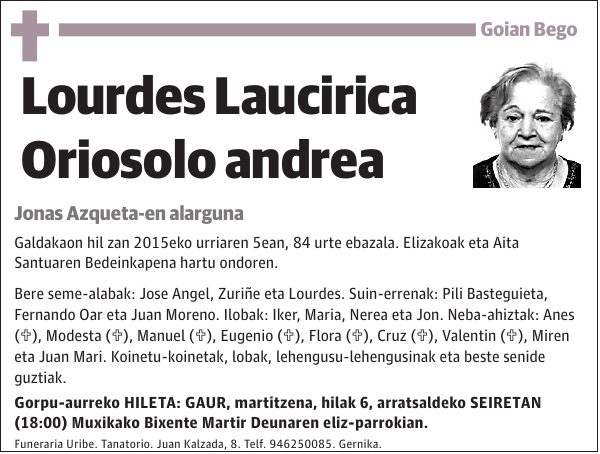 Lourdes Laucirica Oriosolo