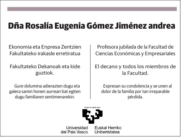 Dña Rosalía Eugenia Gómez Jiménez