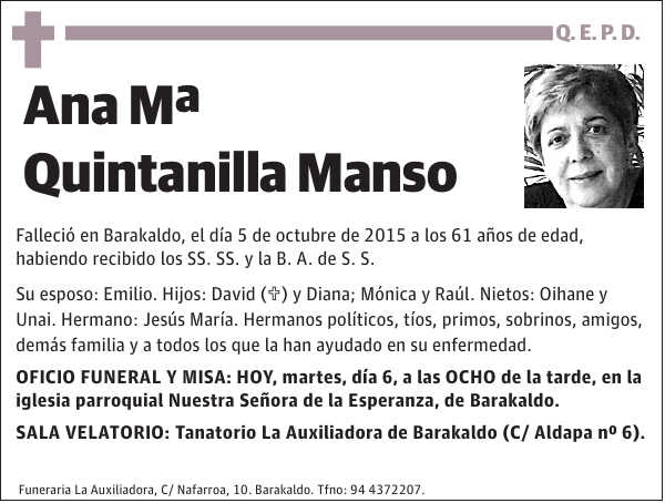 Ana Mª Quintanilla Manso