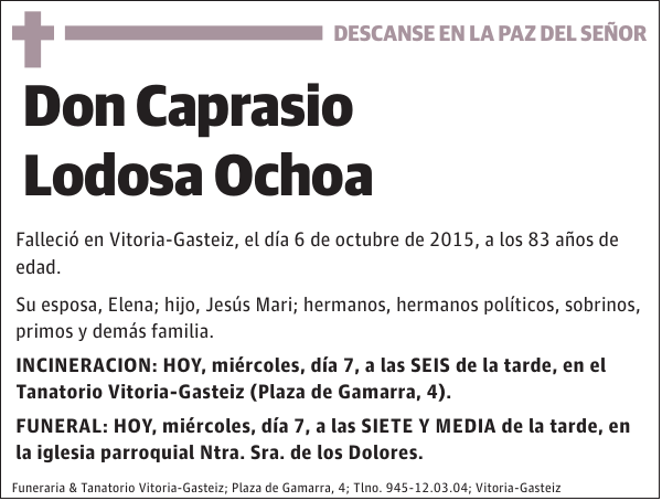 Caprasio Lodosa Ochoa