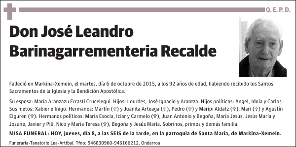 José Leandro Barinagarrementeria Recalde