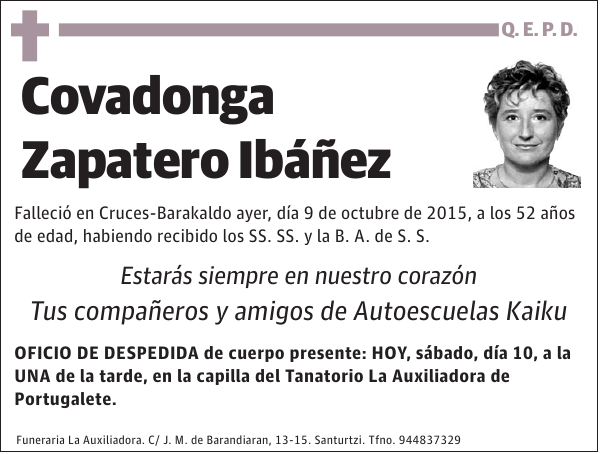 Covadonga Zapatero Ibáñez