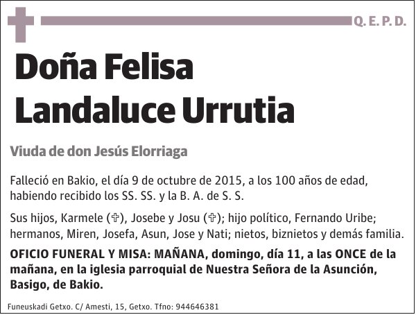 Felisa Landaluce Urrutia