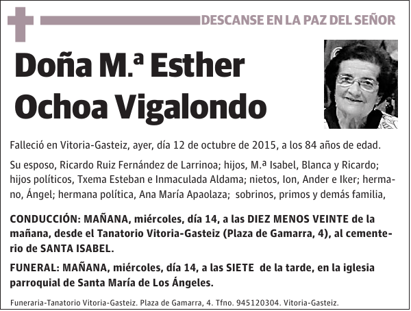 M.ª Esther Ochoa Vigalondo