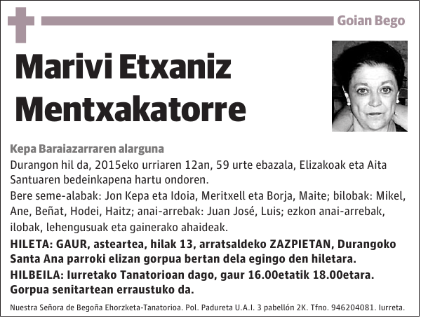 Marivi Etxaniz Mentxakatorre