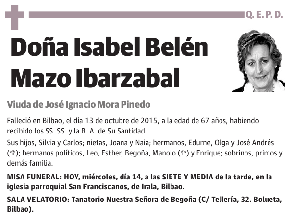 Isabel Belén Mazo Ibarzabal