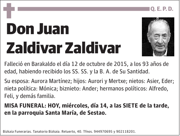 Juan Zaldivar Zaldivar