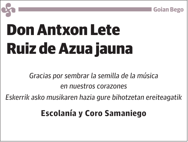 Antxon Lete Ruiz de Azua