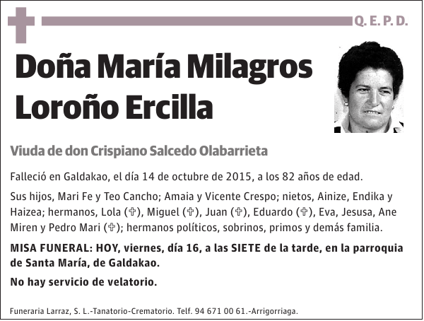 María Milagros Loroño Ercilla