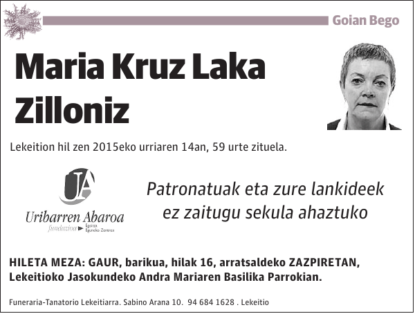 Maria Kruz Laka Zilloniz