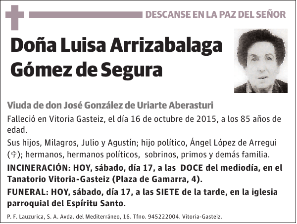 Luisa Arrizabalaga Gómez de Segura