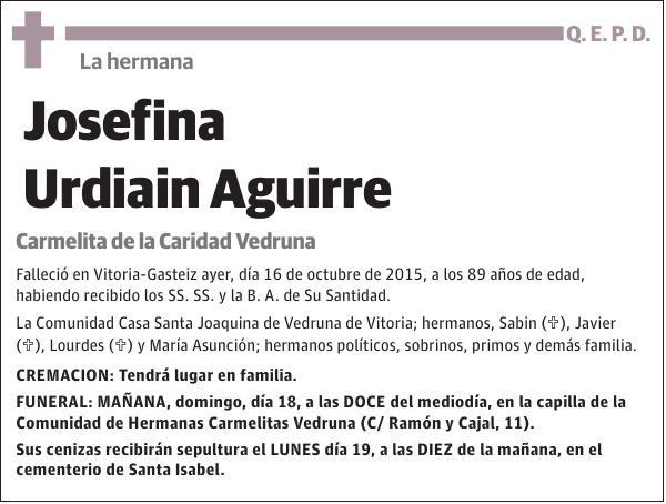 Josefina Urdiain Aguirre