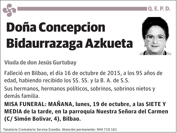 Concepcion Bidaurrazaga Azkueta