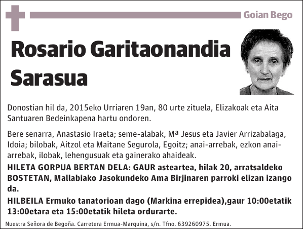 Rosario Garitaonandia Sarasua