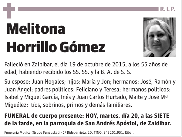 Melitona Horrillo Gómez