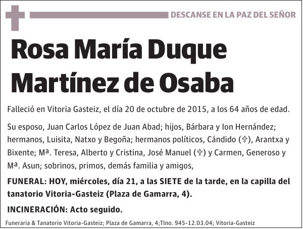 Rosa María Duque Martínez de Osaba