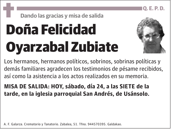 Felicidad Oyarzabal Zubiate