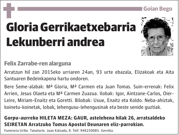 Gloria Gerrikaetxebarria Lekunberri