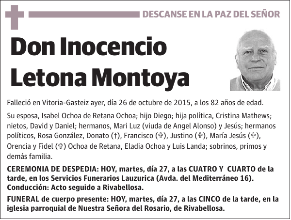 Inocencio Letona Montoya