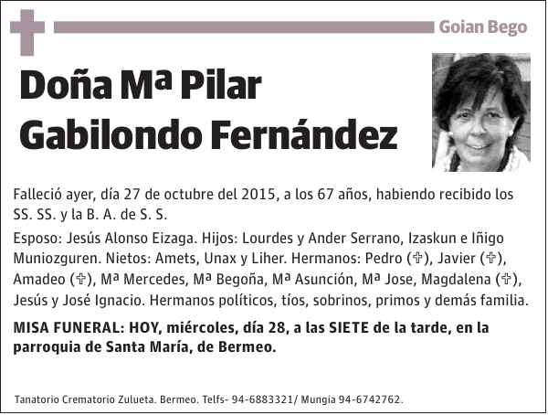 Mª Pilar Gabilondo Fernández