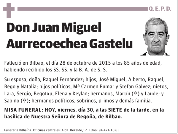 Juan Miguel Aurrecoechea Gastelu