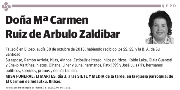 Mª Carmen Ruiz de Arbulo Zaldibar