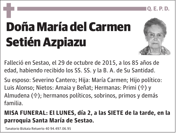 María del Carmen Setién Azpiazu