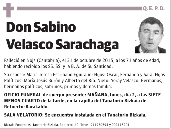 Sabino Velasco Sarachaga