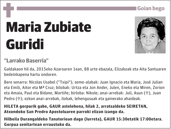 Maria Zubiate Guridi