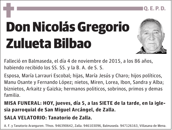 Nicolás Gregorio Zulueta Bilbao